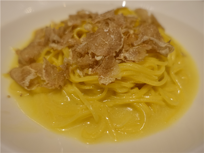 tagliolini with shaved white truffle